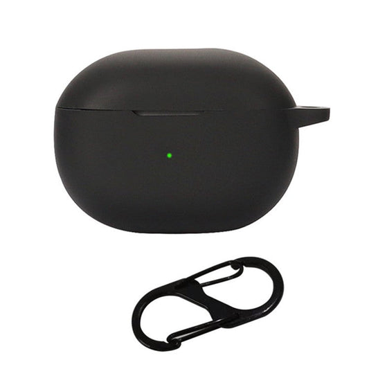 Drop Protection Sleeve for SOUNDPEATS Mini Earphone Charging Bin, Silicone Cover Case with Carrying Buckle - Black