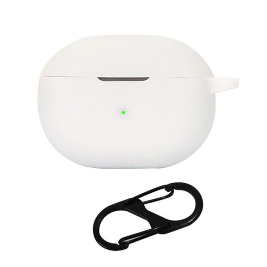 Drop Protection Sleeve for SOUNDPEATS Mini Earphone Charging Bin, Silicone Cover Case with Carrying Buckle - White
