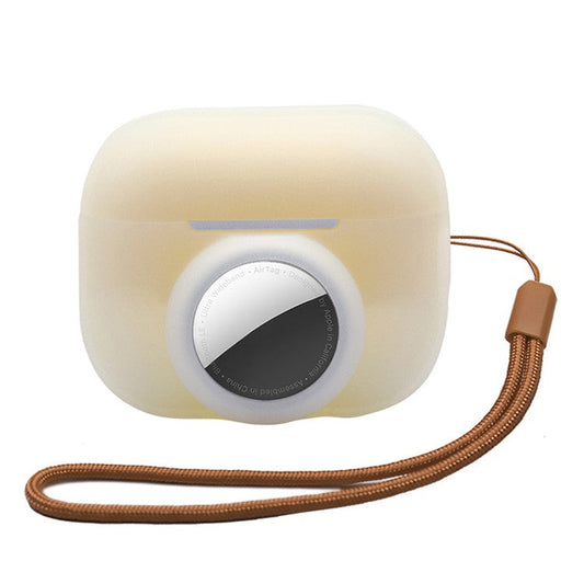 Silicone Case for Apple AirPods Pro 2 and for Apple AirTag, 2-in-1 Anti-drop Earphone Locator Protective Cover with Strap - Noctilucent Green