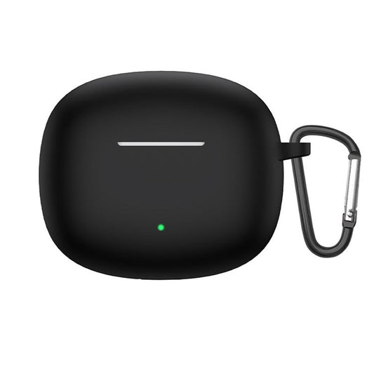 For Honor Moecen Earbuds X3 TWS Bluetooth Earphone Anti-drop Case Silicone Protective Cover with Anti-lost Buckle - Black