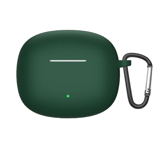 For Honor Moecen Earbuds X3 TWS Bluetooth Earphone Anti-drop Case Silicone Protective Cover with Anti-lost Buckle - Midnight Green