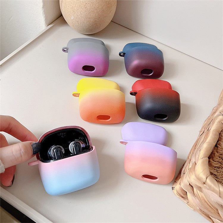 For JBL TUNE FLEX Gradient Color Matte Hard PC Protective Case TWS Earphone Anti-drop Anti-dust Cover - Blue / Purple