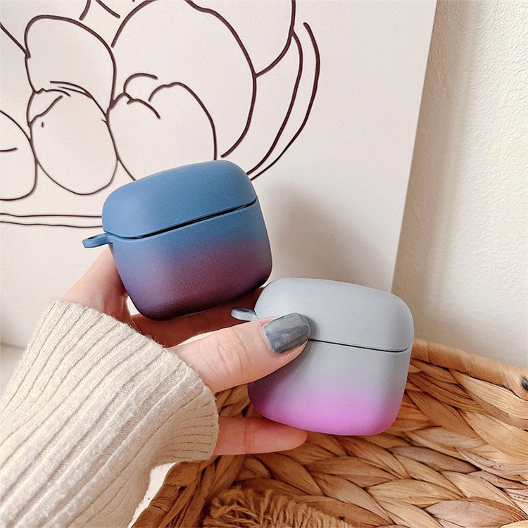 For JBL TUNE FLEX Gradient Color Matte Hard PC Protective Case TWS Earphone Anti-drop Anti-dust Cover - Blue / Purple