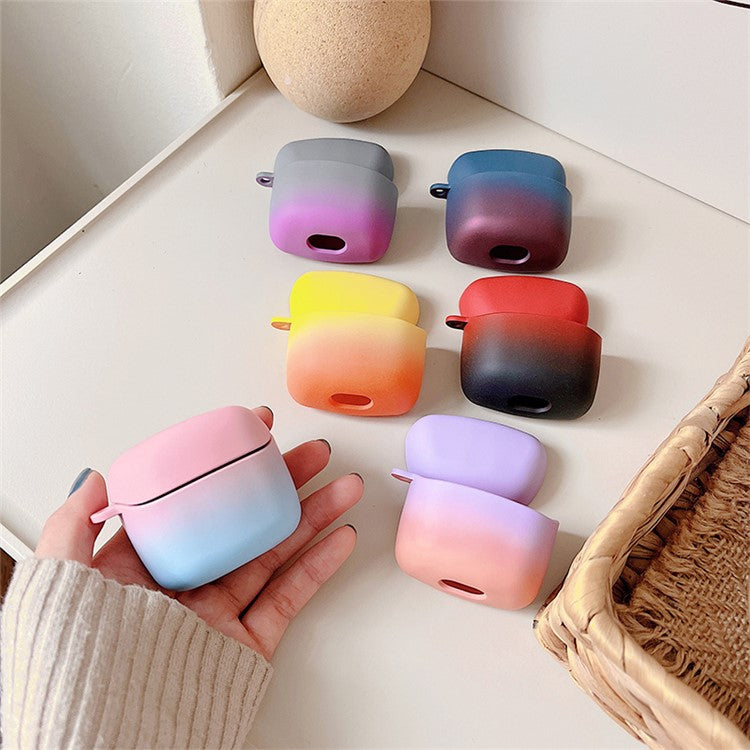 For JBL TUNE FLEX Gradient Color Matte Hard PC Protective Case TWS Earphone Anti-drop Anti-dust Cover - Grey / Purple