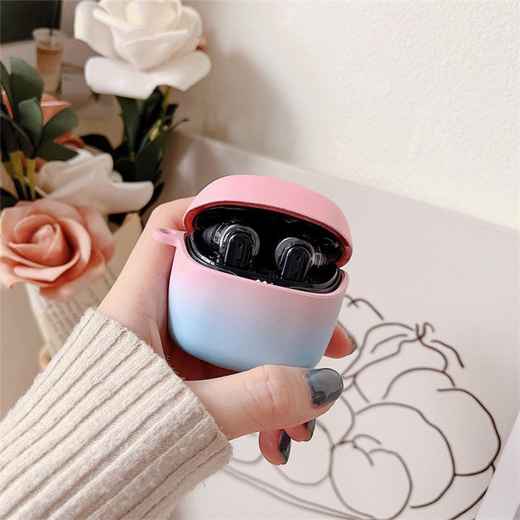 For JBL TUNE FLEX Gradient Color Matte Hard PC Protective Case TWS Earphone Anti-drop Anti-dust Cover - Red / Black