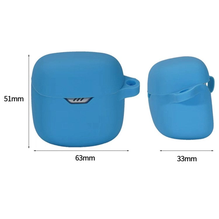 For JBL Tune Flex Shockproof Case Bluetooth Earbuds Protector Anti-Drop Silicone Case - Dark Blue