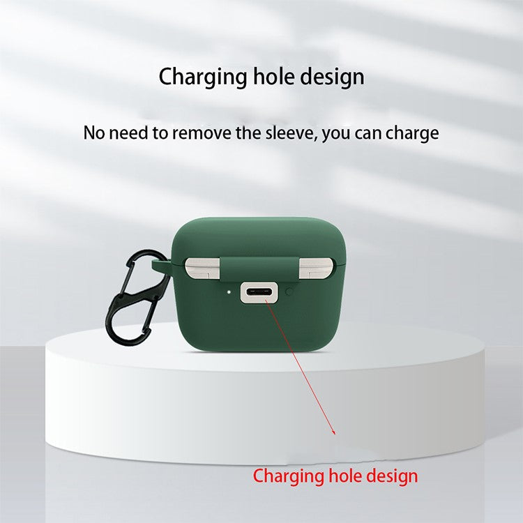 Anti-scratch Carrying Case for Sennheiser CX 500BT Earphone Charging Box Protective Cover with Buckle - Dark Green