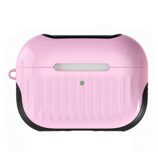 For AirPods Pro (Gen 2) (USB-C) / Pro 2 Full Protective Suitcase-Shaped Earphone Case Glossy Rubberized PC + TPU Shockproof Earbuds Cover - Pink