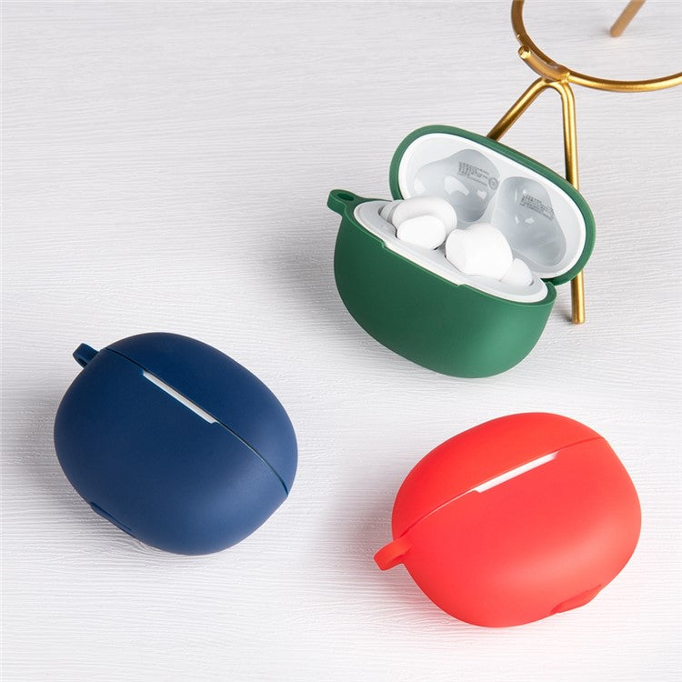 For Realme Buds T100 Silicone Protective Sleeve Bluetooth Earphone Shockproof Cover with Hanging Buckle - Green