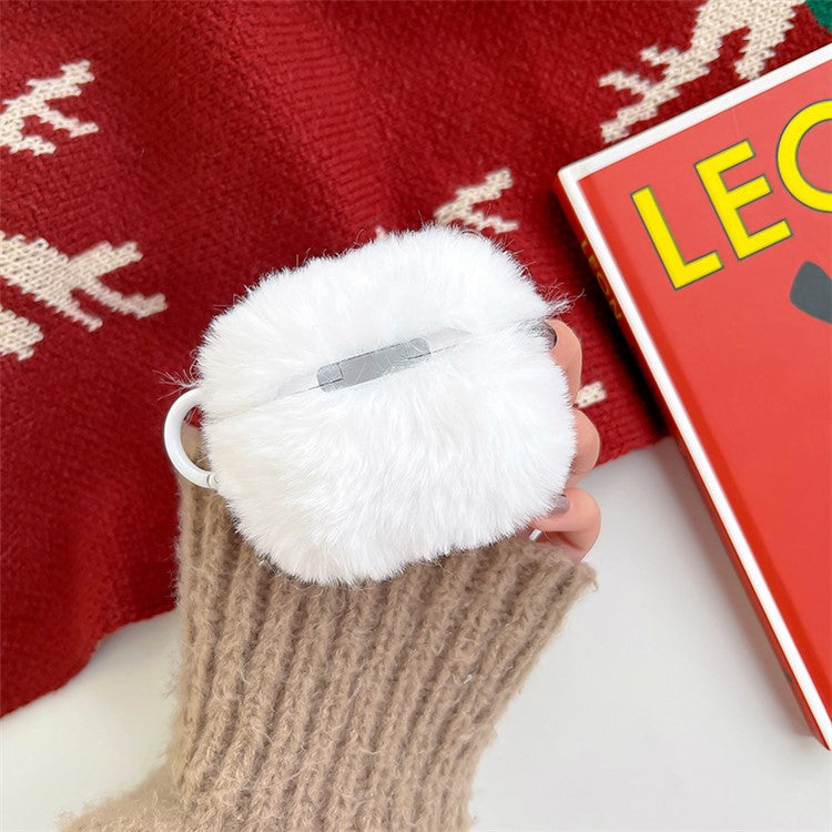 Soft Fluff Earbud Cover For AirPods 3, Christmas Snowman Palm Gift Earphone Case with Ring Buckle