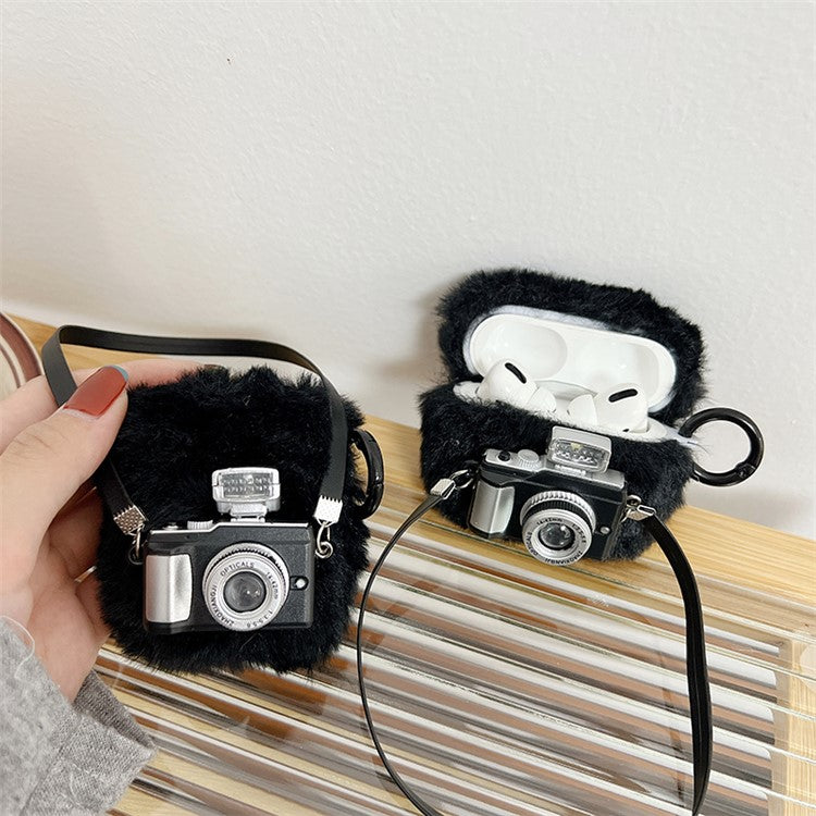 Protective Cover for Apple AirPods Pro, Light Function Camera Design Fluff + TPU Shell with Hook
