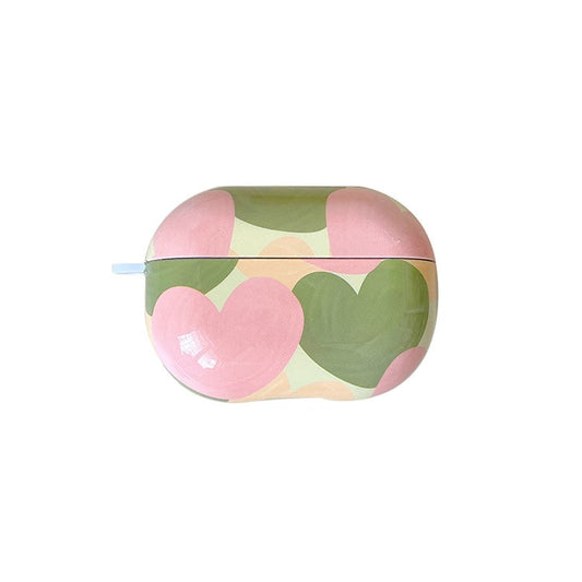 Anti-Fall Glossy Case for Xiaomi Redmi Buds 4 Pro Charging Case PC Cover Bluetooth Headset Protector TWS Earbuds Shockproof Case - Green Heart