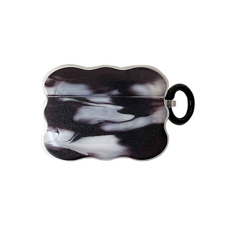 For Apple AirPods Pro Anti-scratch Case Ink Painting Soft TPU Protective Cover with Ring Buckle - Style D