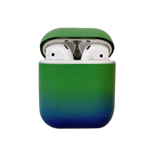 For Apple AirPods with Charging Case (2016) / (2019)  /  AirPods with Wireless Charging Case (2019) Gradient Frosted PC Hard Case Protective Cover (without Buckle) - Green / Blue