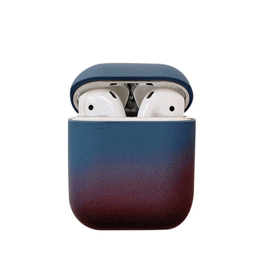 For Apple AirPods with Charging Case (2016) / (2019)  /  AirPods with Wireless Charging Case (2019) Gradient Frosted PC Hard Case Protective Cover (without Buckle) - Blue / Purple