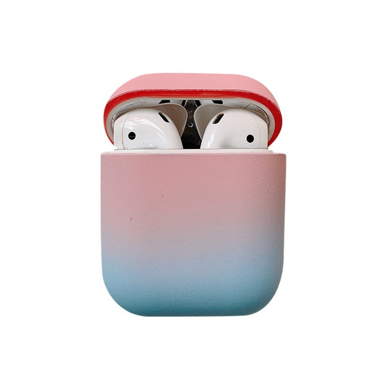 For Apple AirPods with Charging Case (2016) / (2019)  /  AirPods with Wireless Charging Case (2019) Gradient Frosted PC Hard Case Protective Cover (without Buckle) - Pink / Blue