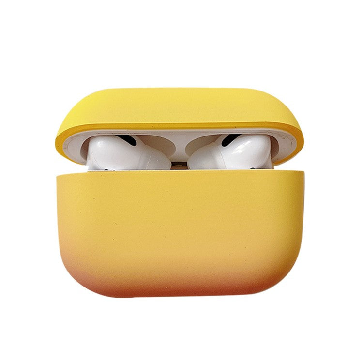For Apple AirPods Pro Gradient Frosted Bluetooth Earphone Protective Cover PC Hard Case (without Buckle) - Yellow / Pink