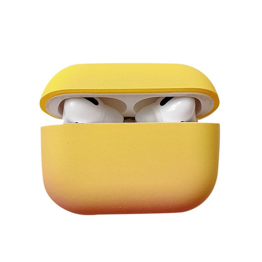 For Apple AirPods Pro Gradient Frosted Bluetooth Earphone Protective Cover PC Hard Case (without Buckle) - Yellow / Pink