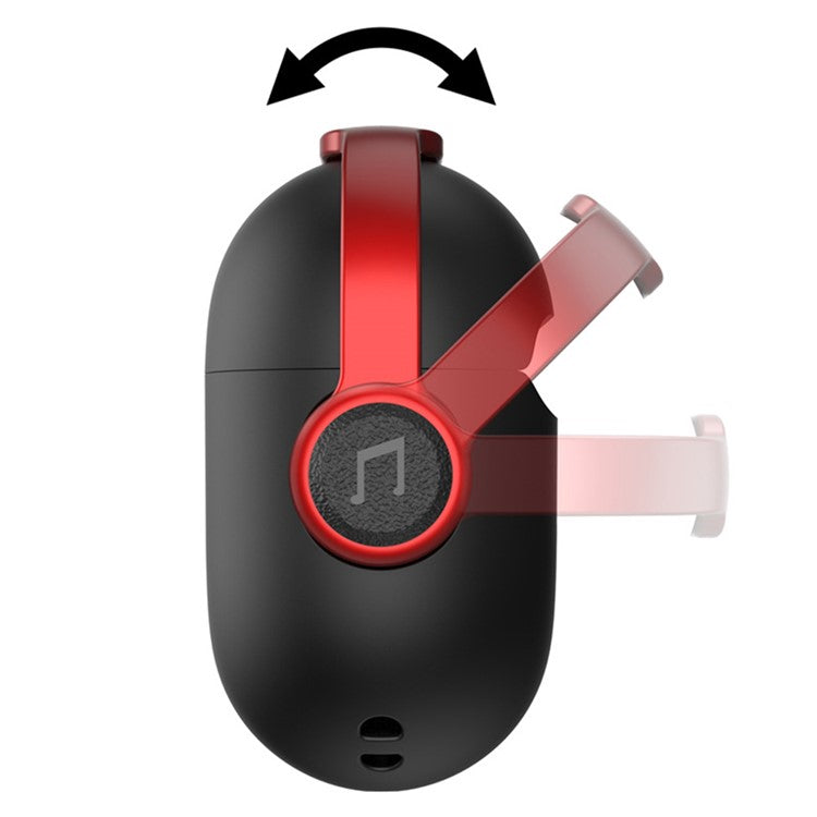 For Apple AirPods Pro 2 Anti-drop Earphone Case Headset Style Dual-color PC+TPU Earbud Cover with Ring Strap - Black / Red