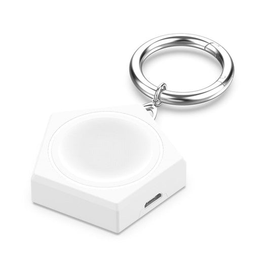 Portable Pentagonal Wireless Charger for Huawei Watch GT Cyber / Huawei Watch 3 Smart Watch Charging Dock with Keyring - White