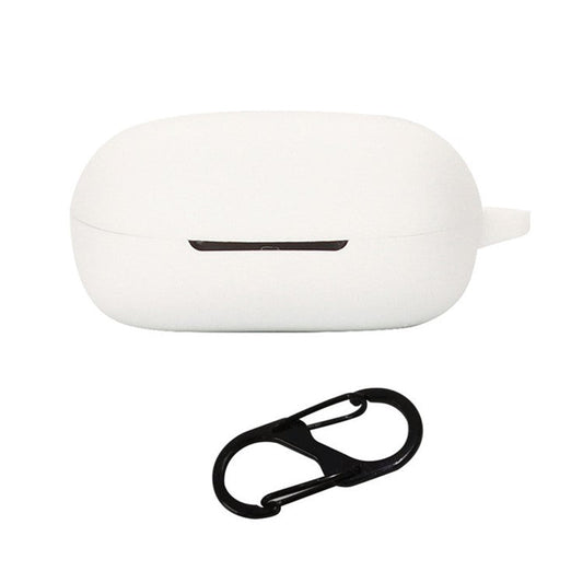 For Oraimo Roll TWS Bluetooth Earphone Silicone Case Shockproof Earbud Protective Cover with Anti-loss Buckle - White