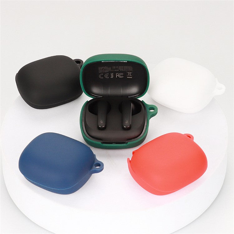 For Oraimo Roll TWS Bluetooth Earphone Silicone Case Shockproof Earbud Protective Cover with Anti-loss Buckle - White