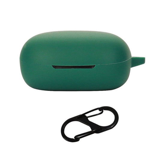 For Oraimo Roll TWS Bluetooth Earphone Silicone Case Shockproof Earbud Protective Cover with Anti-loss Buckle - Blackish Green
