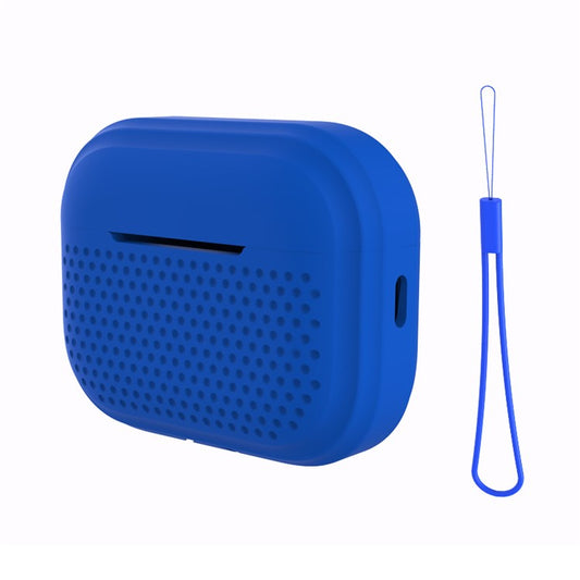 For Apple AirPods Pro 2 Radio Style Bluetooth Earphone Protective Case Anti-scratch Earbud Cover with Lanyard - Blue