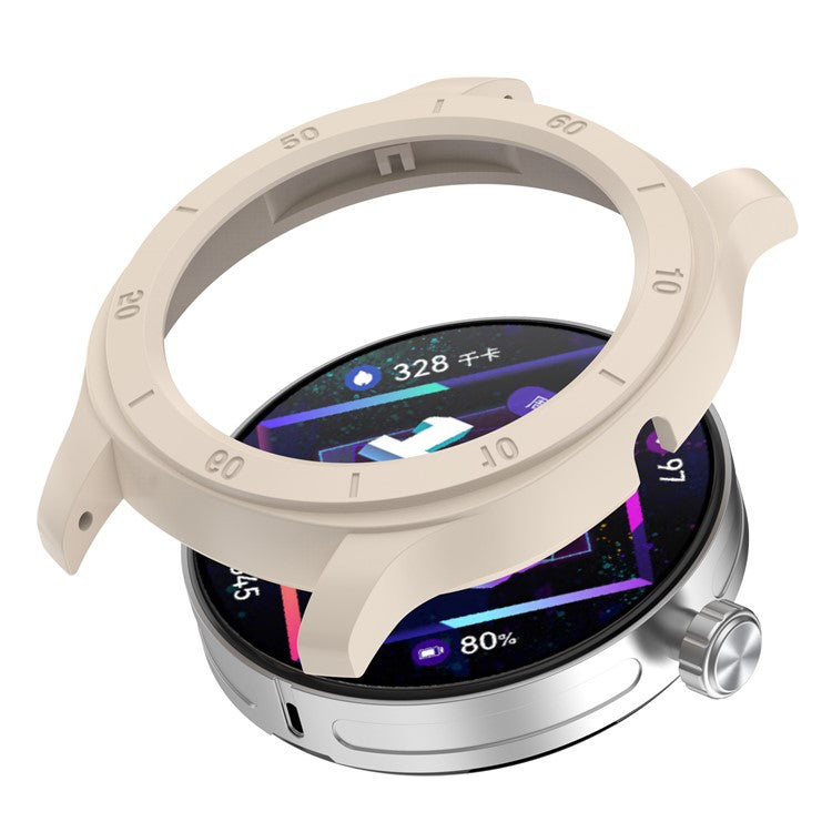 For Huawei Watch GT Cyber Anti-drop Hard PC+ABS Watch Case Hollow Watch Protective Cover for 22mm Lug Strap - Ivory White
