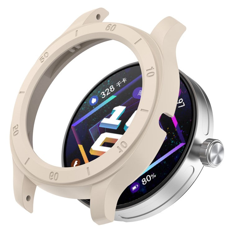 For Huawei Watch GT Cyber Anti-drop Hard PC+ABS Watch Case Hollow Watch Protective Cover for 22mm Lug Strap - Ivory White