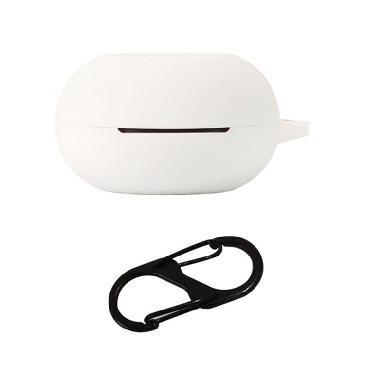 Dust-proof Wireless Bluetooth Earphones Case for Oraimo Airbuds 3, Soft Silicone Cover with Anti-lost Buckle - White