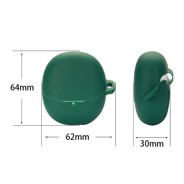 For Xiaomi Buds 4 Wireless Bluetooth Earphones Charging Box Solid Color Silicone Cover with Anti-lost Buckle - Red