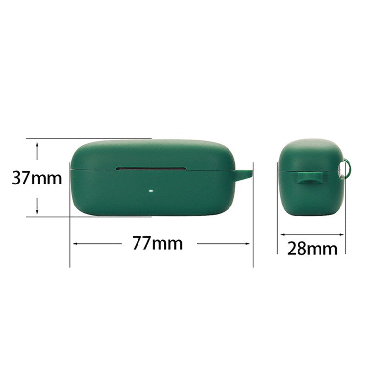 For EarFun Free Pro 2 Wireless Bluetooth Earphones Case with Anti-lost Buckle, Shockproof Silicone Cover - Black