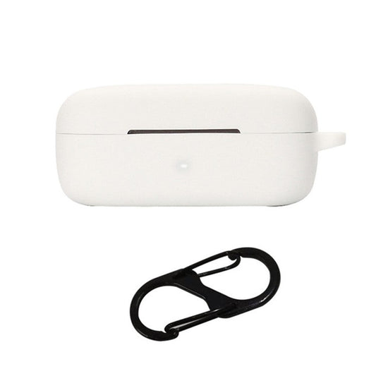For EarFun Free Pro 2 Wireless Bluetooth Earphones Case with Anti-lost Buckle, Shockproof Silicone Cover - White