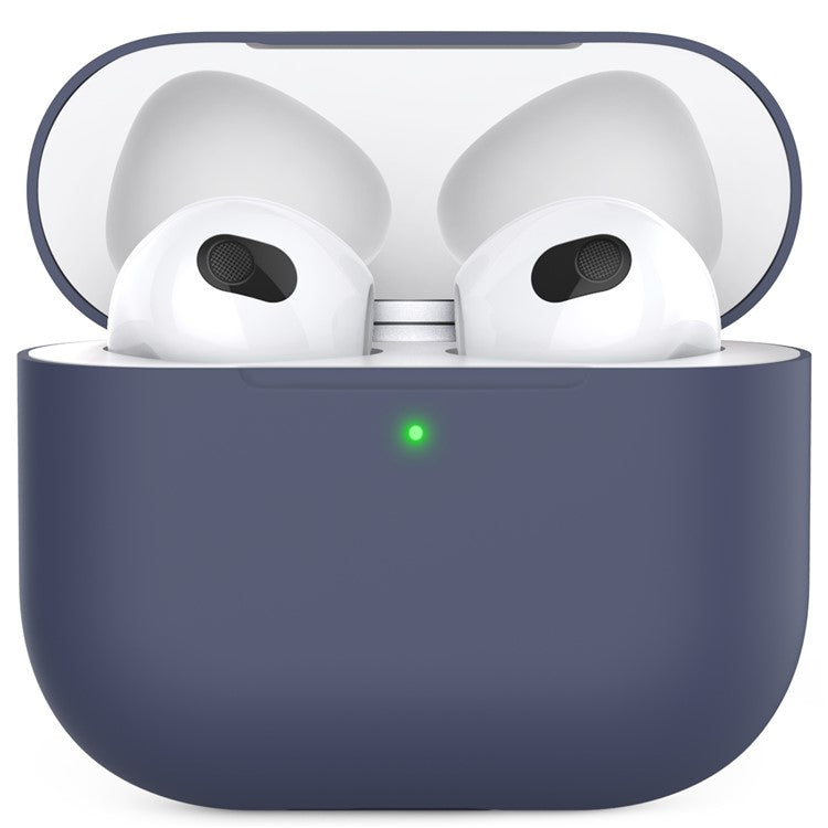 AHASTYLE PT147 For Apple AirPods 3 Splittable Silicone Protective Case Bluetooth Earphone Anti-drop Anti-dust Cover - Midnight Blue
