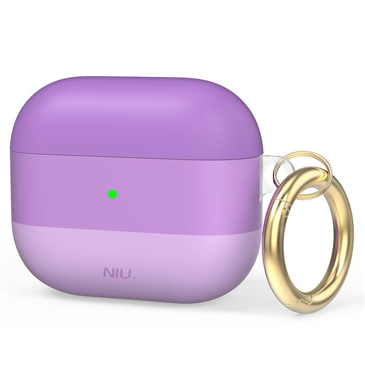 AHASTYLE PT-LC142-3-GT For Apple AirPods 3 IMD Gradient Color Drop-proof Cover Splittable Bluetooth Earphone TPU Protective Case - Gradient Purple