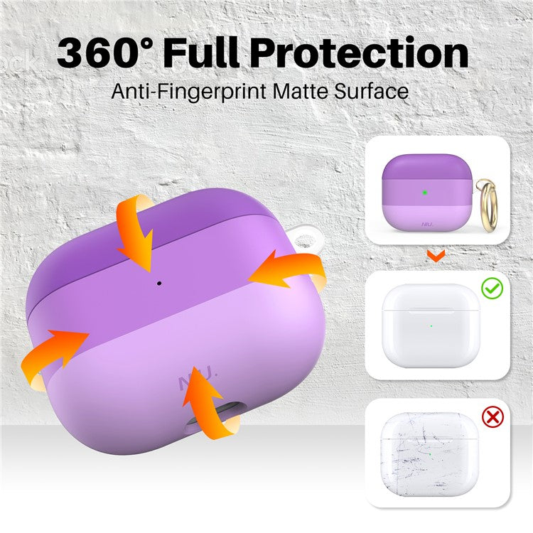 AHASTYLE PT-LC142-3-GT For Apple AirPods 3 IMD Gradient Color Drop-proof Cover Splittable Bluetooth Earphone TPU Protective Case - Gradient Purple