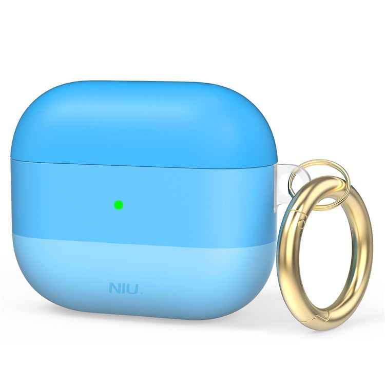 AHASTYLE PT-LC142-3-GT For Apple AirPods 3 IMD Gradient Color Drop-proof Cover Splittable Bluetooth Earphone TPU Protective Case - Gradient Blue