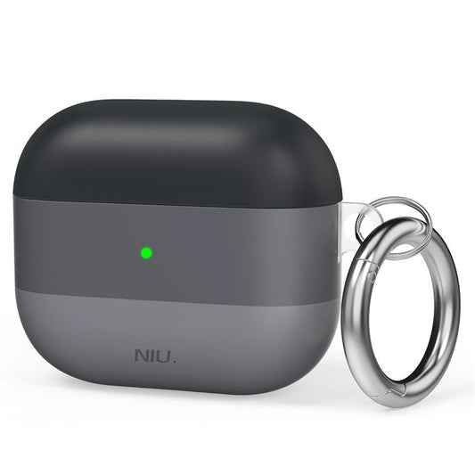 AHASTYLE PT-LC142-3-GT For Apple AirPods 3 IMD Gradient Color Drop-proof Cover Splittable Bluetooth Earphone TPU Protective Case - Gradient Black