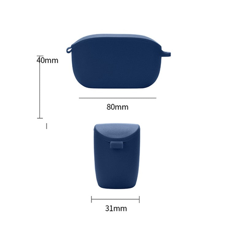 For JBL WAVE 100TWS Portable Bluetooth Earphone Silicone Case Earbud Protective Cover with Anti-loss Buckle - Black