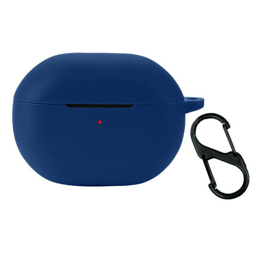 For SoundPEATS Capsule3 Pro Anti-scratch Earbud Protective Cover Bluetooth Earphone Silicone Case with Anti-loss Buckle - Dark Blue