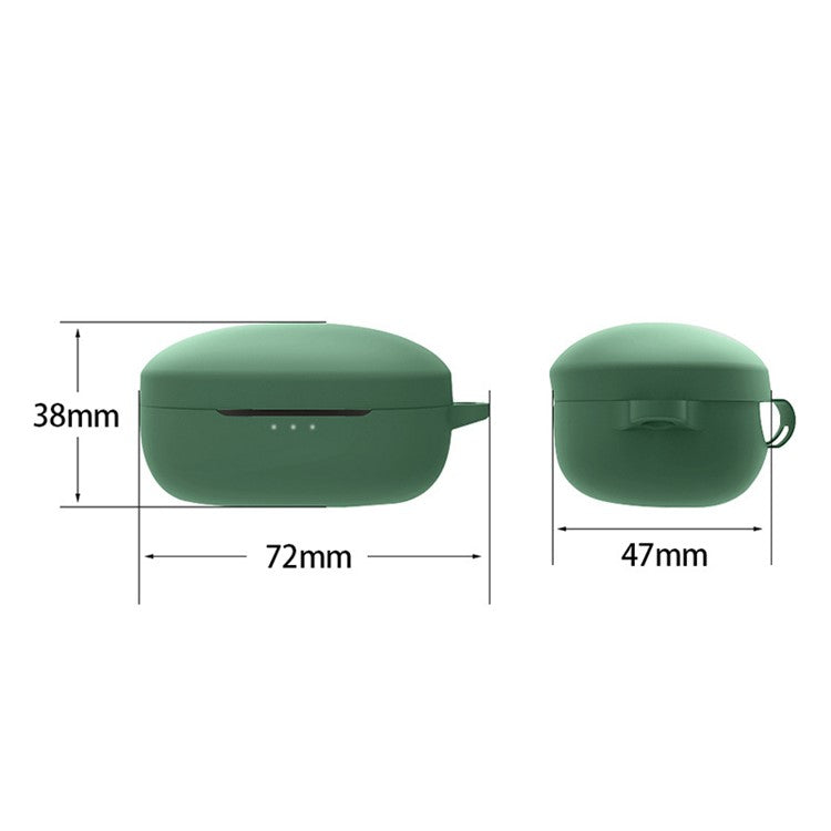 For Anker SoundCore Life P2 Mini Wireless Earphone Case Silicone Protector Cover with Anti-loss Buckle - White