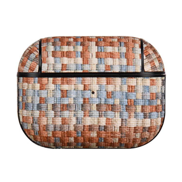 For AirPods Pro (Gen 2) (USB-C) / Pro 2 Woven Texture PU Leather + PC Drop-proof Case Bluetooth Earphone Protective Cover - Morandi Color