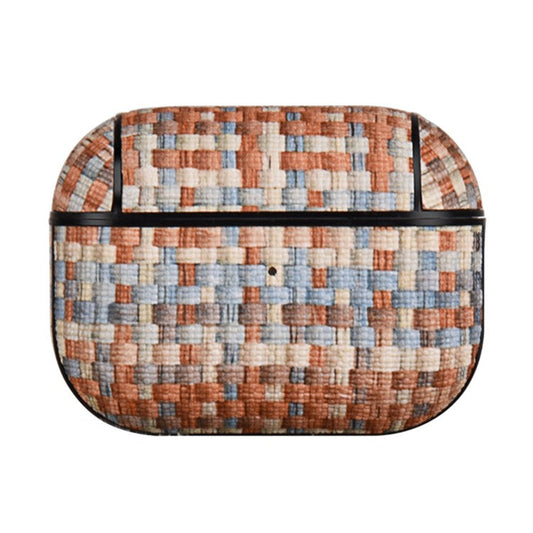 For AirPods Pro (Gen 2) (USB-C) / Pro 2 Woven Texture PU Leather + PC Drop-proof Case Bluetooth Earphone Protective Cover - Morandi Color
