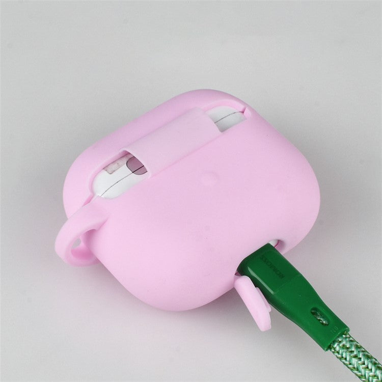 6 in 1 For Apple AirPods 3 Portable Carrying Bag Headset Silicone Case Set with Earbuds Holder / Anti-Lost Neck Strap - Mint Green