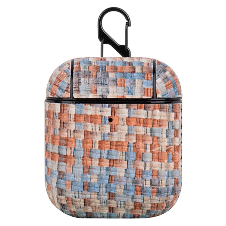 For Apple AirPods with Charging Case (2016) / (2019) / AirPods with Wireless Charging Case (2019) Woven Texture PU Leather PC Case - Morandi Color
