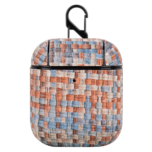 For Apple AirPods with Charging Case (2016) / (2019) / AirPods with Wireless Charging Case (2019) Woven Texture PU Leather PC Case - Morandi Color