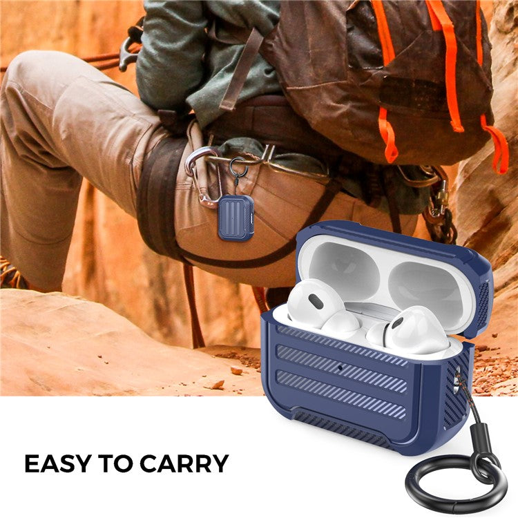 AHASTYLE PT115-PRO For AirPods Pro 2 Silicone Drop-proof Cover Split Type Bluetooth Earphone Protective Case - Blue