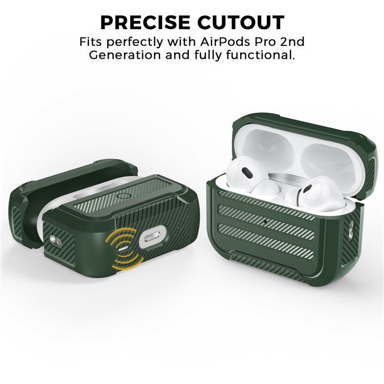 AHASTYLE PT115-PRO For AirPods Pro 2 Silicone Drop-proof Cover Split Type Bluetooth Earphone Protective Case - Green