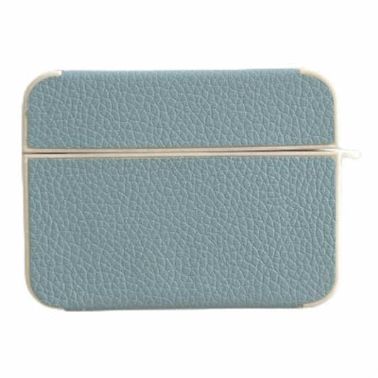 For Apple AirPods 3 Litchi Texture PU Leather TPU Case Bluetooth Headset Charging Case Cover - Blue